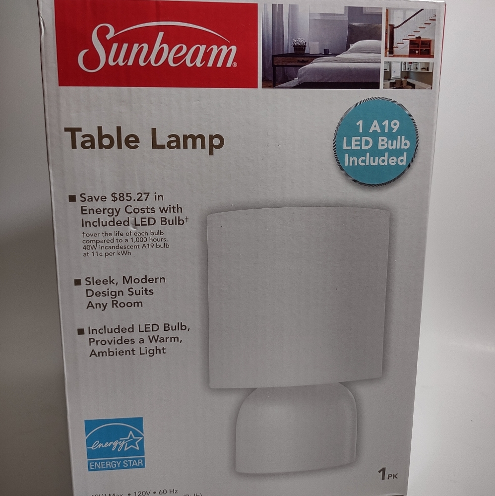 Sunbeam White Table Lamp